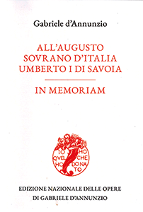 All’Augusto Sovrano d’Italia Umberto I di Savoia